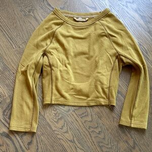 Free People Movement Mustard Long Sleeve Crop Top, XS